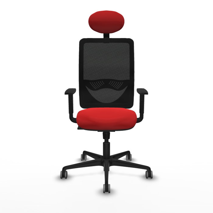 PIQUERAS Y CRESPO Silla de oficina Zulema con mecanismo Sincro, Rojo y Negro