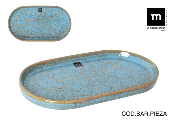 La Mediterranea Bandeja Oval Scratch Blue (8 Unidades) 31 x 17.5 x 2.8 cm La Mediterranea Bandeja Oval Scratch Blue (8 Unidades) 31 x 17.5 x 2.8 cm