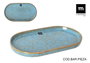 La Mediterranea Bandeja Oval Scratch Blue (8 Unidades) 31 x 17.5 x 2.8 cm