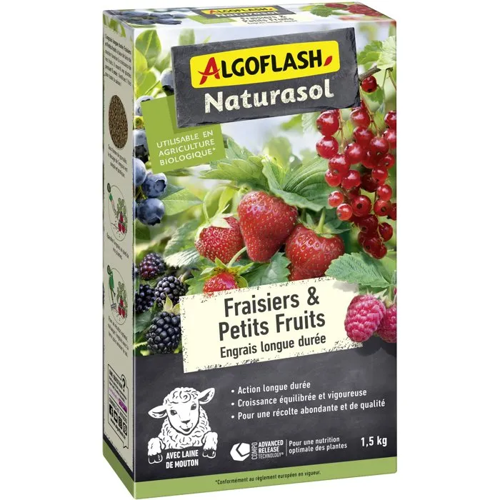 Algoflash Naturasol Fertilizante para Fresas y Frutos Pequeños Larga Duración 1.5 kg - ABIOFRA15