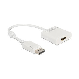 DeLOCK Adaptador DisplayPort 1.2 macho a HDMI hembra 4K activo blanco
