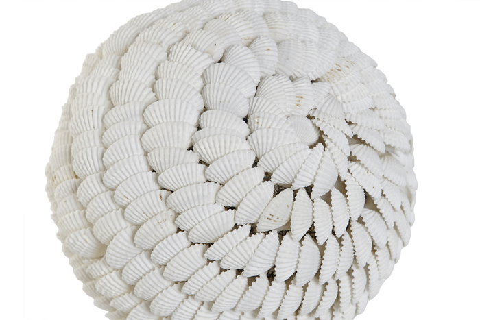DKD Home Decor Bola de Decoración con Conchas Blanco 12x12x12 cm DKD Home Decor Bola de Decoración con Conchas Blanco 12x12x12 cm