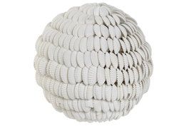 DKD Home Decor Bola de Decoración con Conchas Blanco 12x12x12 cm