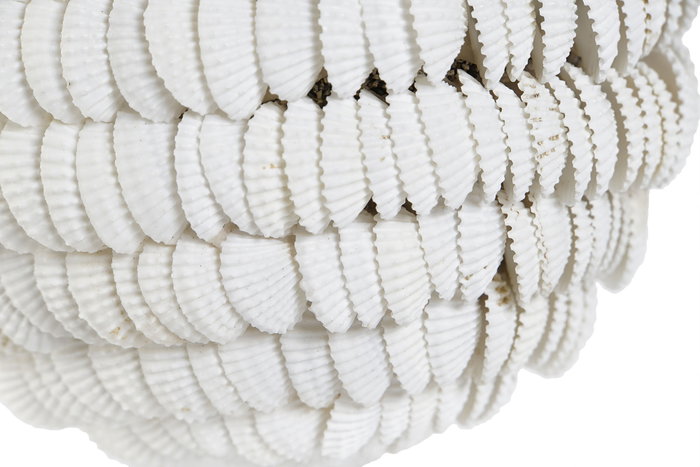 DKD Home Decor Bola de Decoración con Conchas Blanco 12x12x12 cm DKD Home Decor Bola de Decoración con Conchas Blanco 12x12x12 cm