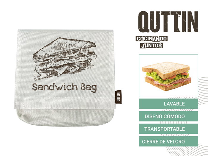 Quttin Bolsa Para Sandwich Reutilizable 18x18x2 cm (24 Unidades) Quttin Bolsa Para Sandwich Reutilizable 18x18x2 cm (24 Unidades)