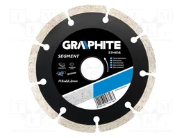 GRAPHITE Disco cortante de diamante segmentado de 115mm