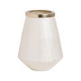 Jarrón Blanco Metal-Cristal Decoración 23 X 23 X 29 cm