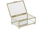 DKD Home Decor Joyero de Cristal y Metal con Lazo Transparente