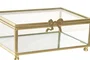 DKD Home Decor Joyero de Cristal y Metal con Lazo Transparente