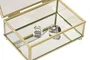 DKD Home Decor Joyero de Cristal y Metal con Lazo Transparente