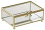 DKD Home Decor Joyero de Cristal y Metal con Lazo Transparente