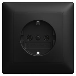 BUSCH-JAEGER 20 EUJ-915 Enchufe Schuko Vollplatte Busch-balance SI Mate Negro IP20