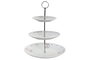 DKD Home Decor Frutero Scandi Rosa Blanco Porcelana Metal 3 Pisos 27 x 27 x 34 cm