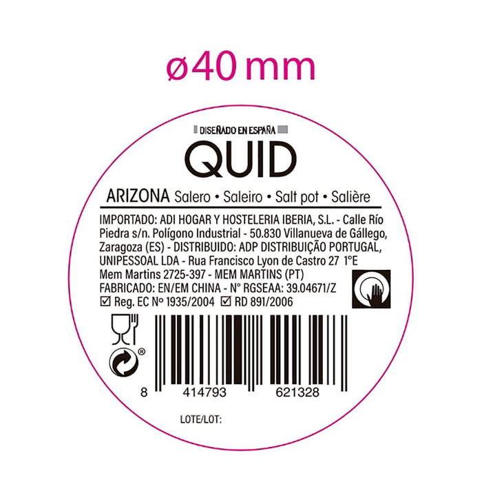 Salero Cerámico Arizona Quid 12x12x11 cm (24 Unidades)