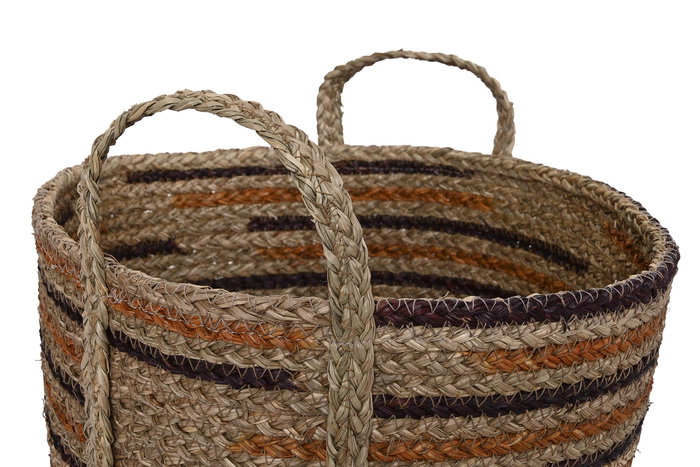 DKD Home Decor Cesta Boho Natural Marron Seagrass 38 x 41 x 38 cm Set de 3 DKD Home Decor Cesta Boho Natural Marron Seagrass 38 x 41 x 38 cm Set de 3