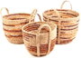 DKD Home Decor Set de 3 Cestas de Seagrass 38x38x41 cm Natural