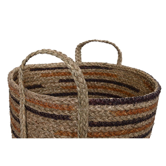 DKD Home Decor Set de 3 Cestas de Seagrass 38x38x41 cm Natural