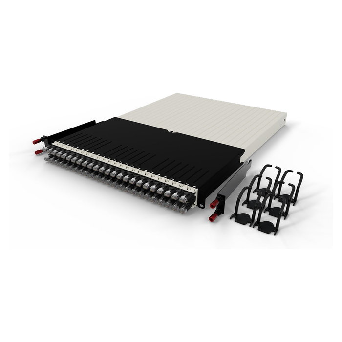 Patchbox patchbox.one Kabeleinzugssystem 30RU/STP, Sistema de Cableado Estructurado con 24 Casetes y Cable Patch Cat 6a U/FTP Negro, 1.8 m, PoE