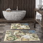 Mijölnir KT444 Juego de Alfombrillas de Baño Antideslizante Antibacteriano 100% Poliéster Suave y Cómodo Fácil de Limpiar