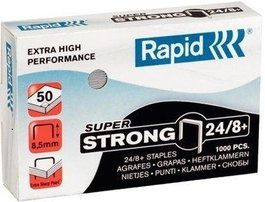 RAPID Grapas 24/8 Super Strong galvanizadas, 5 cajas de 1000 unidades