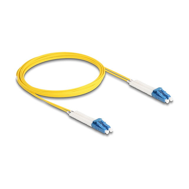 DeLOCK Cable de fibra óptica LC Duplex a LC Duplex monomodo OS2 angular 3 m