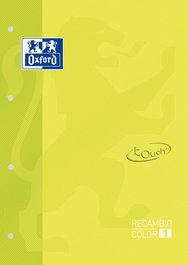 OXFORD Set de 5 Blocs School Color 1 Touch Encolado A4+ Cuadriculado 5x5 Lima