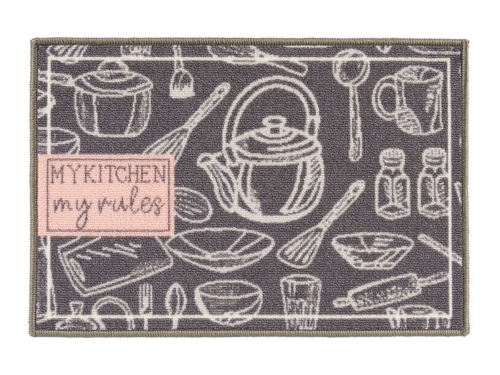 Kinvara Alfombra Multiusos My Kitchen 40 x 60 cm Poliamida Gris (Set de 24)
