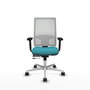 PIQUERAS Y CRESPO Silla de oficina Horna con mecanismo Sincro/Traslack, Turquesa y Blanco