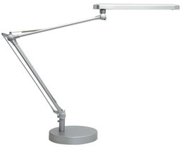 Unilux Lámpara de escritorio LED 7W 665lm cabezal giro 360ºbrazo articulado 3 posiciones gris metalizado