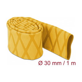 DeLOCK Tubo termorretráctil con patrón en X antideslizante Amarillo 1 m x 30 mm