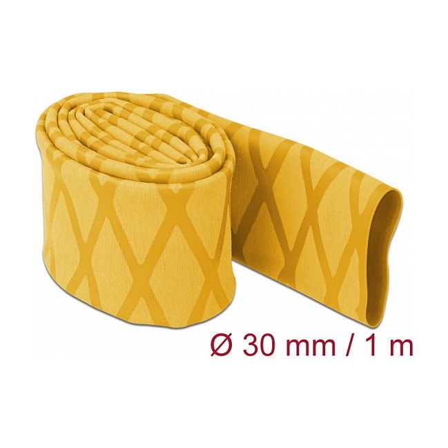 DeLOCK Tubo termorretráctil amarillo patrón X antideslizante 1 m x 30 mm 19599 DeLOCK Tubo termorretráctil amarillo patrón X antideslizante 1 m x 30 mm 19599