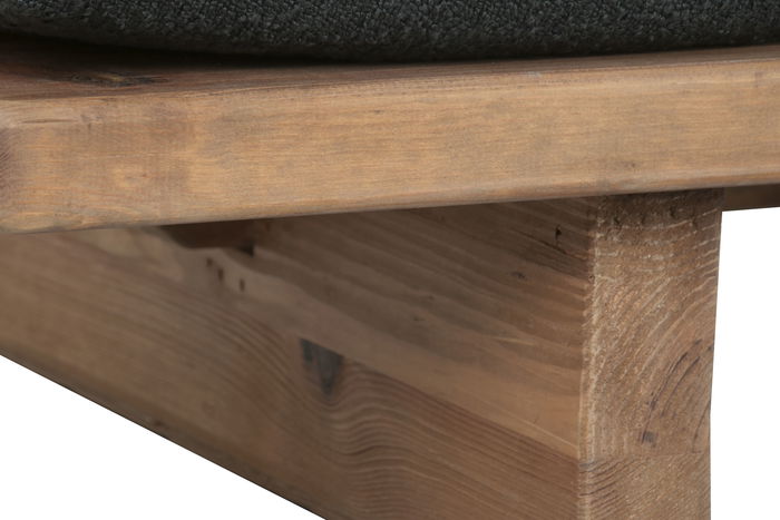 DKD Home Decor Sofá Balines Negro Natural 90 x 78 x 195 cm Hecho a mano