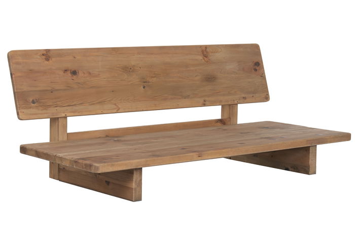 DKD Home Decor Sofá Balines Negro Natural 90 x 78 x 195 cm Hecho a mano