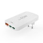 Hama Cargador Mini 65W 2x USB-C + 1x USB-A Blanco Plegable