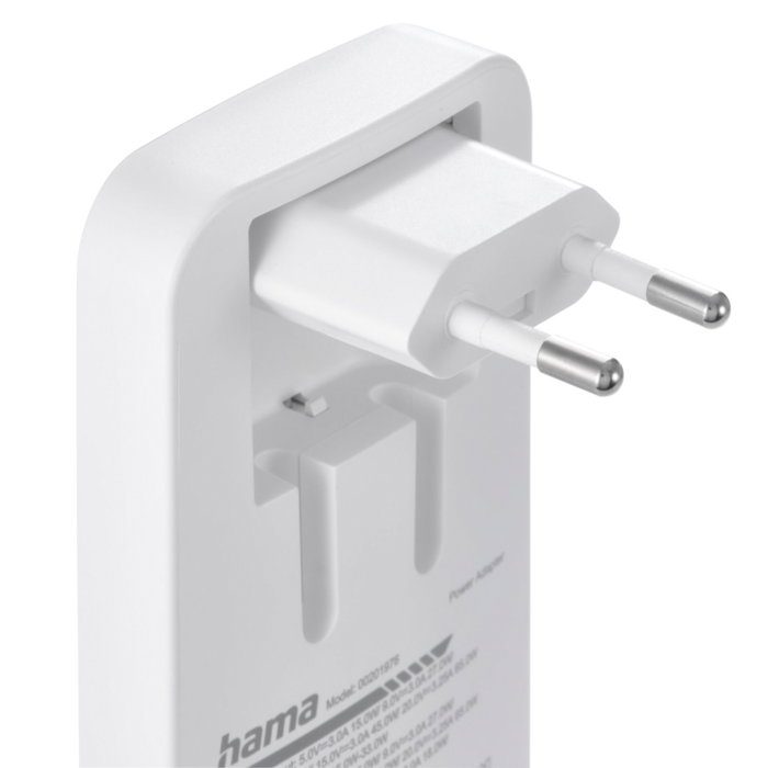 Hama Cargador Mini 65W 2x USB-C + 1x USB-A Blanco Plegable