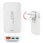 Hama Cargador Mini 65W 2x USB-C + 1x USB-A Blanco Plegable