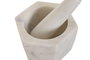 DKD Home Decor Mortero de Mármol Hexagonal Natural Blanco