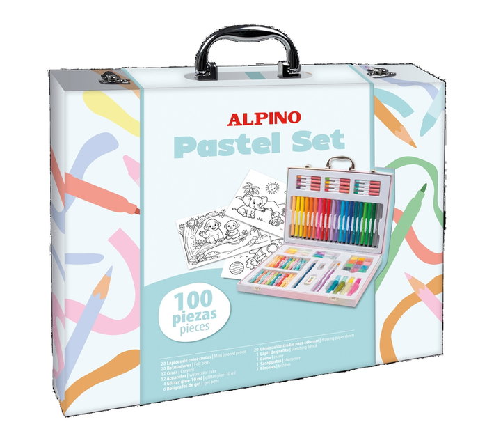 ALPINO Maletín Artístico Colores Pastel