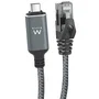 Ewent EC2002 Cable de Red Ethernet RJ45 a USB-C 3.2 Gen1, Cat6, 1 Gbps, 2m, Negro y Gris, para Portátil, Tablet, MacBook