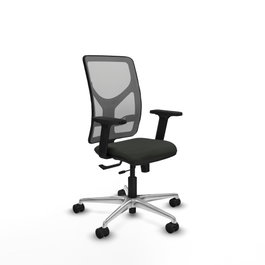 PIQUERAS Y CRESPO Silla de oficina Motilla con mecanismo Sincro/Traslack, Negro y Gris