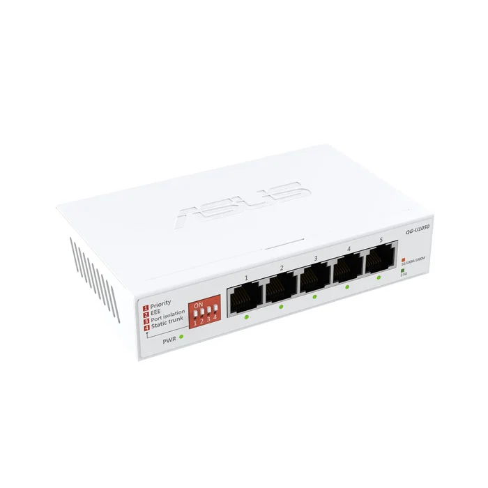 ASUS QG-U1050 Switch de Escritorio No Administrado 2.5G Ethernet de 5 Puertos (100/1000/2500) - Color Blanco