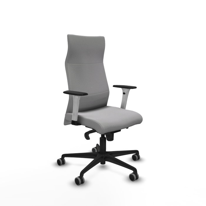 Sillón Albacete con mecanismo Sincro tapizada con Tela color Gris claro. Equipado con Base nailon negra, Brazos 1D y Ruedas 65 mm parqué Sillón Albacete con mecanismo Sincro tapizada con Tela color Gris claro. Equipado con Base nailon negra, Brazos 1D y Ruedas 65 mm parqué