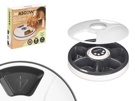Mascow Comedero Eléctrico para Mascota con Temporizador 30.5x8x30.5 cm Blanco y Negro (Set de 6)