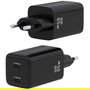 Aisens Cargador de Pared GaN ASCH-65W2P040-BK, 2xUSB Tipo-C, 65W