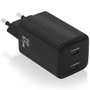 Aisens Cargador GaN 65W con 2x USB-C PD3.0 y QC4.0, Negro