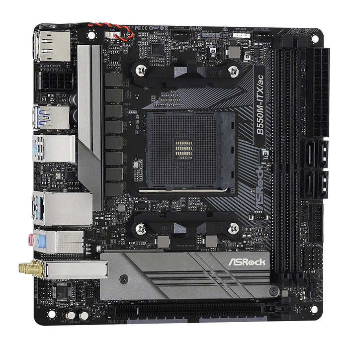 ASRock B550M-ITX/ac - Placa Base mini-ITX Socket AM4 AMD B550 con WiFi, Bluetooth 4.2, HDMI, DisplayPort, 2x M.2, 64GB DDR4, Retail ASRock B550M-ITX/ac - Placa Base mini-ITX Socket AM4 AMD B550 con WiFi, Bluetooth 4.2, HDMI, DisplayPort, 2x M.2, 64GB DDR4, Retail