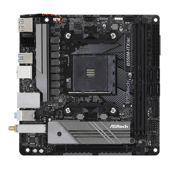 ASRock B550M-ITX/ac - Placa Base mini-ITX Socket AM4 AMD B550 con WiFi, Bluetooth 4.2, HDMI, DisplayPort, 2x M.2, 64GB DDR4, Retail ASRock B550M-ITX/ac - Placa Base mini-ITX Socket AM4 AMD B550 con WiFi, Bluetooth 4.2, HDMI, DisplayPort, 2x M.2, 64GB DDR4, Retail
