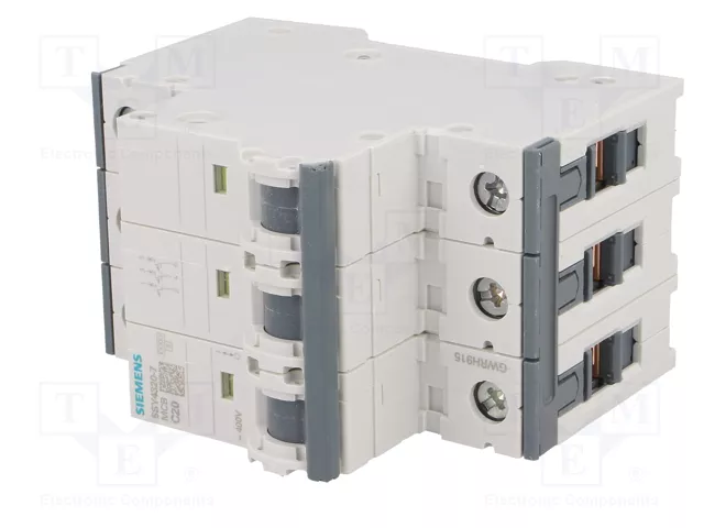 SIEMENS 5SY4320-7 Interruptor magnetotérmico 3 polos 20A 10kA SIEMENS 5SY4320-7 Interruptor magnetotérmico 3 polos 20A 10kA