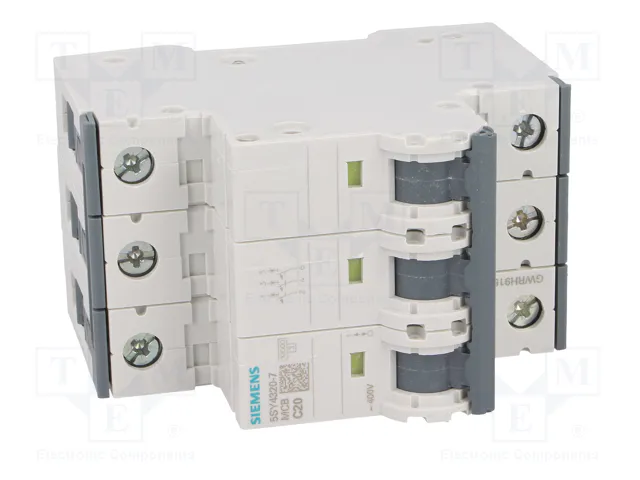 SIEMENS 5SY4320-7 Interruptor magnetotérmico 3 polos 20A 10kA SIEMENS 5SY4320-7 Interruptor magnetotérmico 3 polos 20A 10kA