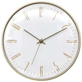 Home Deco Factory Reloj Silencioso Luce d.30 cm con Detalles Dorados para Pared